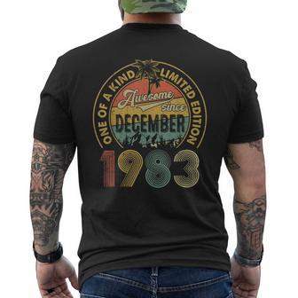 40 Years Old December 1983 Vintage 40Th Birthday Men's T-shirt Back Print - Seseable