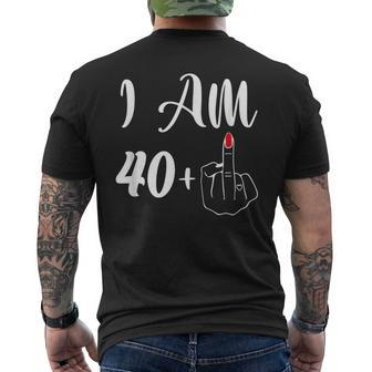 41St Birthday I'm 40 1 Middle Finger Rude Men's T-shirt Back Print - Monsterry CA