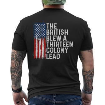 4Th Of July The British Blew A 13 Colony Lead Retro Men's T-shirt Back Print - Monsterry UK