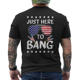 4Th Of July I'm Just Here To Usa Bang Flag Sunglasses Men's T-shirt Back Print - Monsterry