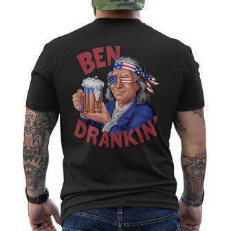 4Th Of July Us President Party Franklin Ben Drankin Men's T-shirt Back Print - Monsterry DE