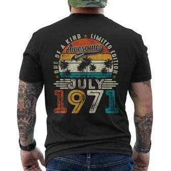 53 Years Old July 1971 Vintage 53Rd Birthday Men Men's T-shirt Back Print - Monsterry