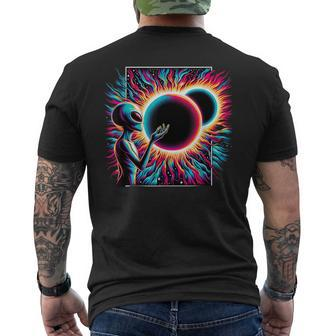 Alien Total Solar Eclipse 4082024 Apparel Men's T-shirt Back Print | Mazezy