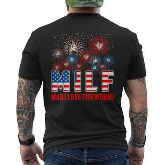 American Patriotic July 4Th Milf Man I Love Fireworks Men's T-shirt Back Print - Monsterry UK