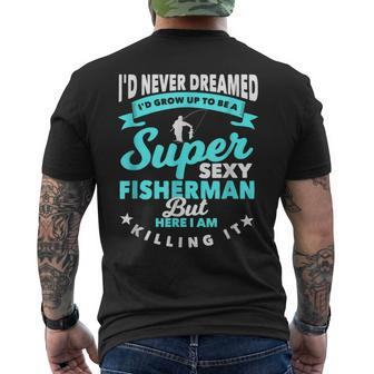 Anglers With Fishing Rod Fish Fisherman Men's T-shirt Back Print - Thegiftio UK