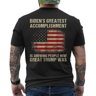 Anti Biden Biden's Greatest Accomplishment Is Men's T-shirt Back Print | Mazezy CA