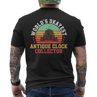 Antique Clock Collector Quote Horologist Vintage Clock Men's T-shirt Back Print - Monsterry