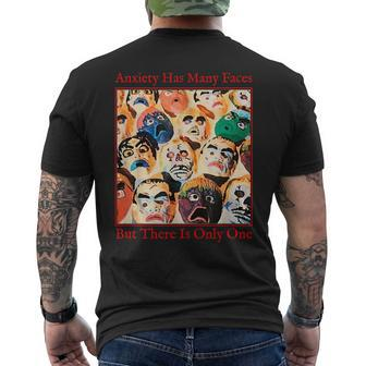 Anxiety Quote Anxiety Has Many Faces Men's T-shirt Back Print - Monsterry AU