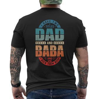 Arabic Dad Baba Arab Best Baba Ever Retro Vintage Baba Men's T-shirt Back Print - Monsterry