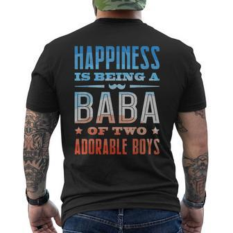 Arabic Dad Baba Of Two Boys Arab Best Baba Ever Retro Mens Back Print T-shirt | Mazezy