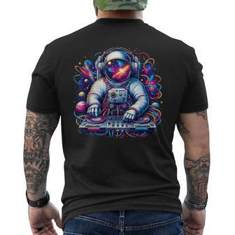 Astronaut Dj Electronic Music Galaxy Outer Space Men's T-shirt Back Print - Monsterry DE