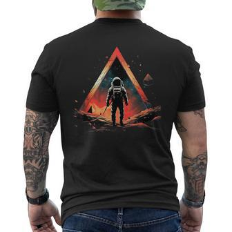 Astronaut With Planets In Solar System Spaceman Men's T-shirt Back Print - Monsterry UK