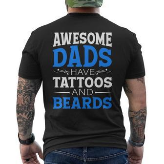 Awesome Dads Have Tattoos And Beards Father's Day Men's T-shirt Back Print - Thegiftio UK