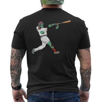Baseball Batter Zombie Men's T-shirt Back Print - Monsterry