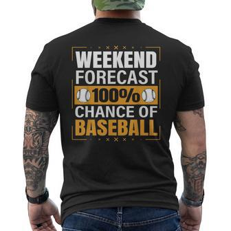 Baseball Lovers Weekend Forecast Chance Of Baseball Men's T-shirt Back Print - Monsterry UK