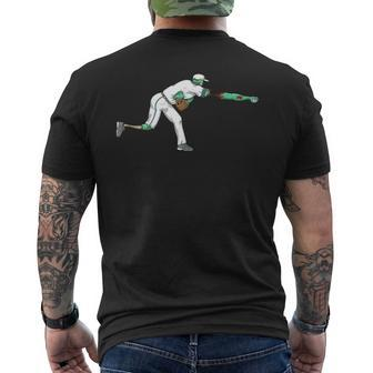 Baseball Pitcher Zombie Men's T-shirt Back Print - Monsterry AU