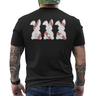 Baseball Sports Easter Bunny Rabbits Easter Day Men's T-shirt Back Print - Monsterry AU