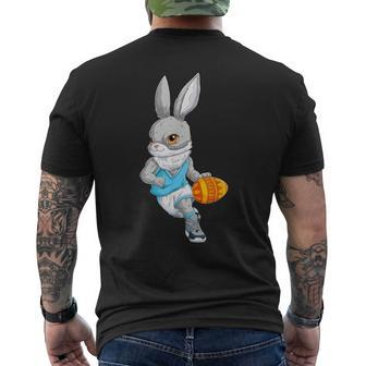 Basketball Player Happy Easter Bunny Holding Egg Men's T-shirt Back Print - Seseable