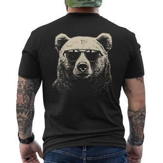 Bear Cool Stencil Punk Rock Men's T-shirt Back Print | Mazezy