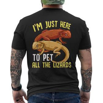 Bearded Dragon Pet Lizard Humor Reptile Herpetolo Men's T-shirt Back Print - Seseable
