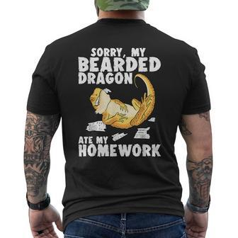 Bearded Dragon Reptile Lizard Bearded Dragon Men's T-shirt Back Print - Seseable