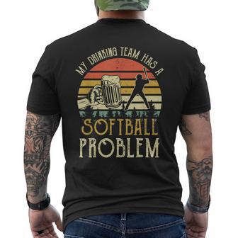 Beer My Drinking Team Has A Softball Problem Men's T-shirt Back Print - Monsterry