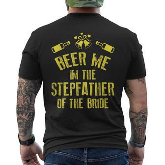 Beer Me Im Stepfather Of The Bride Wedding Men's T-shirt Back Print - Monsterry DE
