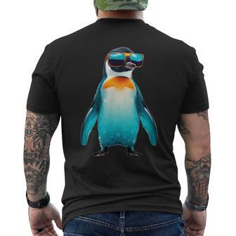 Bespectacled Emperor Penguin Men's T-shirt Back Print - Monsterry UK