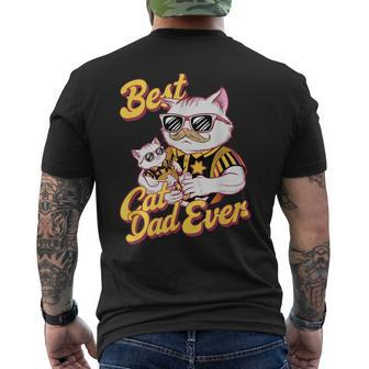 Best Dad Cat Ever For Dad Daddy Fathers Day Men's T-shirt Back Print - Thegiftio UK