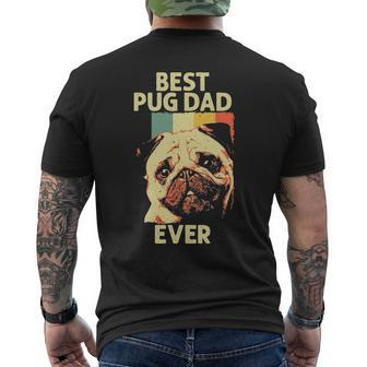 Best Pug Dad Ever Art For Pug Dog Pet Lover Men Daddy Men's T-shirt Back Print | Mazezy