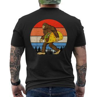 Bigfoot Holding Taco Taco Lover Bigfoot Men's T-shirt Back Print - Seseable