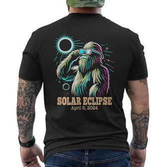 Bigfoot Total Solar Eclipse April 8 2024 Men's T-shirt Back Print | Mazezy