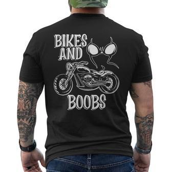 Bikes And Boobs Chopper Rider Boob Lover Chopper Men's T-shirt Back Print - Monsterry