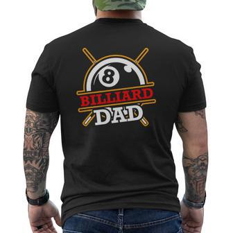 Billiard Dad Billiard Snooker Pool Fathers Day Mens Back Print T-shirt | Mazezy