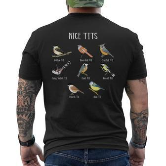 Bird Watching Humor Collection Of Tits Nice Tit Birds Men's T-shirt Back Print - Seseable