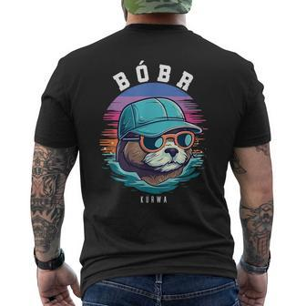 Boba Bober With Sunglasses Beaver Bobr Meme Men's T-shirt Back Print - Thegiftio UK