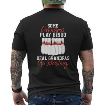 Bowling For Grandpa Or Dad Mens Back Print T-shirt | Mazezy
