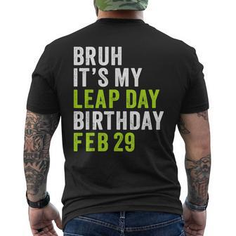Bruh It's My Leap Day Birthday February 29 Leap Year Men's T-shirt Back Print | Mazezy