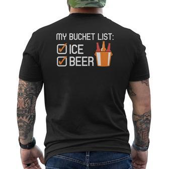 My Bucket List Ice Beer Checklist Drinking Mens Back Print T-shirt - Thegiftio