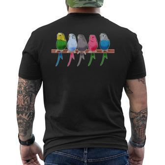 Budgie Pet Bird Parakeet Graphic Budgerigar Men's T-shirt Back Print - Seseable