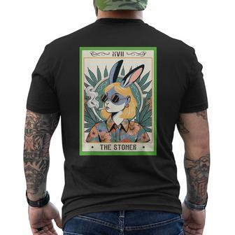 Bunny Cannabis Weed Lover 420 The Stoner Tarot Card Men's T-shirt Back Print - Seseable