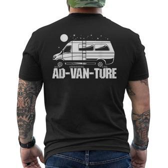 Camper Van Life Vanlife Ad-Van-Ture Men's T-shirt Back Print - Monsterry UK