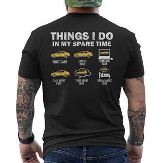 Car 6 Things I Do In My Spare Time Cars Men's T-shirt Back Print - Thegiftio UK