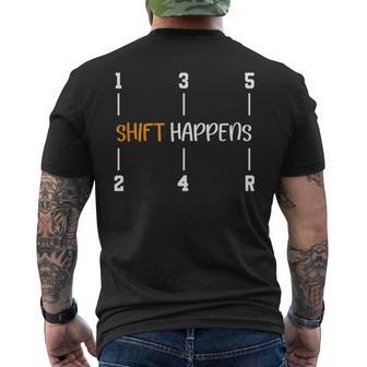 Car Lovers Car Gear Handle Shift Happens Oh Shift Men's T-shirt Back Print - Monsterry AU