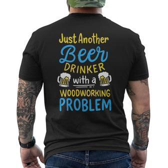 Carpenter Woodworking Woodworker Chainsaw Beer Men's T-shirt Back Print | Mazezy