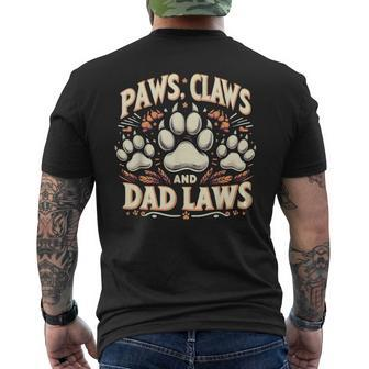 Cat Dad Paws Claws Dad Laws Father's Day Cat Paws Men's T-shirt Back Print - Thegiftio UK