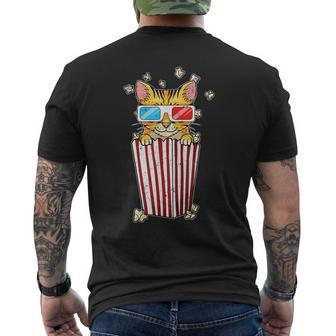 Cat Movies Pun Film Fan Movie Theater Popcorn Men's T-shirt Back Print - Monsterry AU