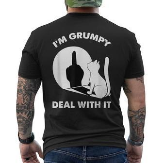 Cat Cat Shadow I'm Grumpy Deal With It Men's T-shirt Back Print - Seseable