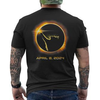Cat Solar Eclipse 2024 Men's T-shirt Back Print | Mazezy