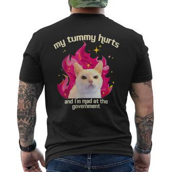 Cat My Tummy Hurts And I’M Mad At The Government Men's T-shirt Back Print | Mazezy